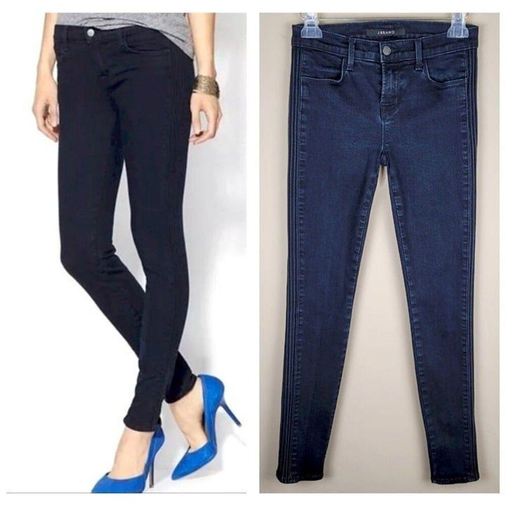 J Brand Size 26 Grace Bluebird Skinny Jeans Corded Stripe Blue